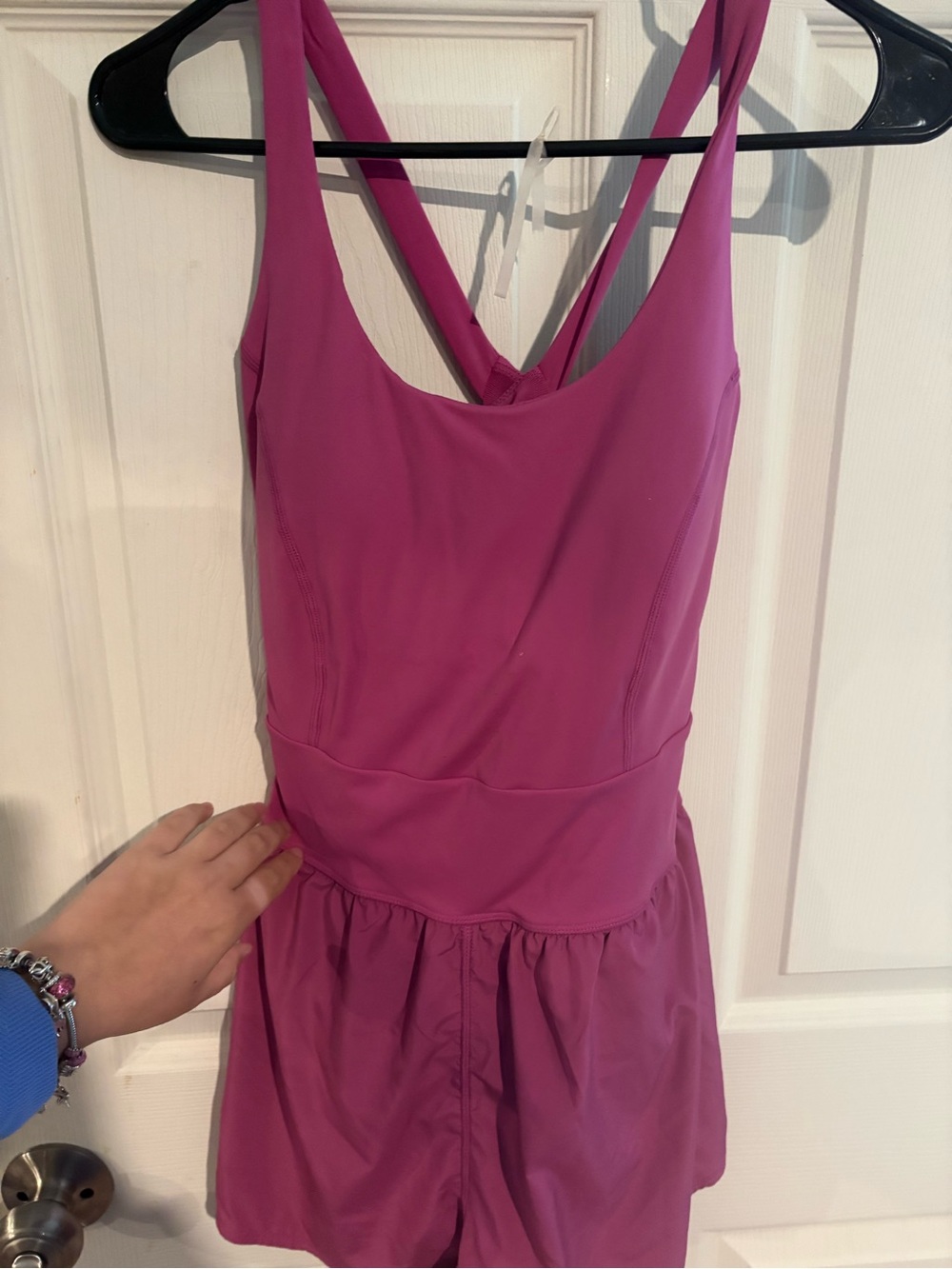 Avia Magenta One-Piece Romper with Skirted Shorts